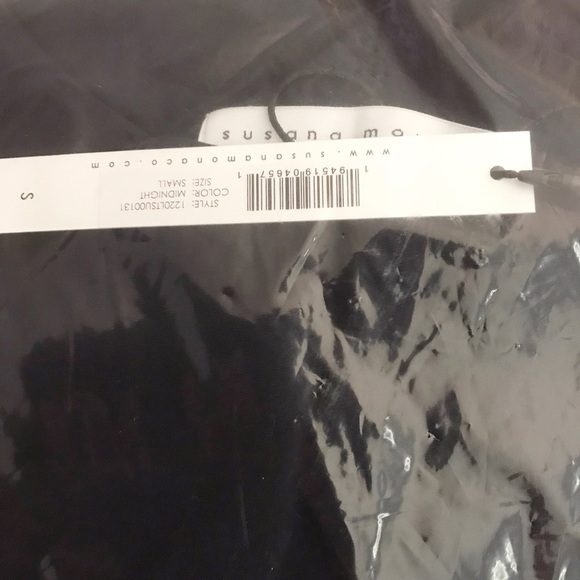 Susana Monaco Open Back Puff Sleeve Romper in Midnight Size S NWT - Picture 5 of 7